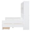 Full Size Daybed With Glass Door Storage Cabinets, Built In LED Lighting And Shelves - White - Image 10