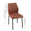 Dining Chairs Living Room Chair Modern Kitchen Armless Side Chair With Metal Legs (Set of 4) - Brown - Image 11