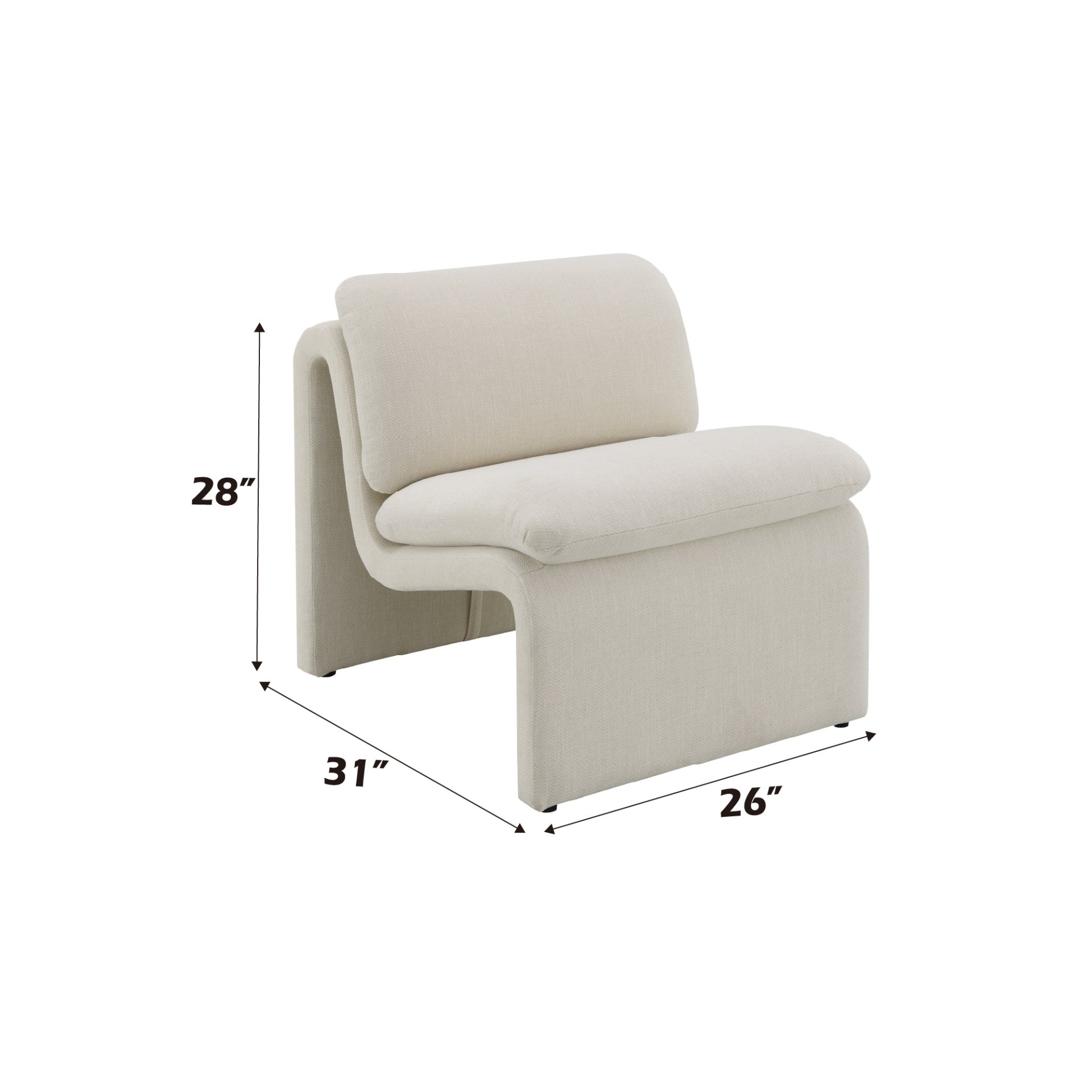 Jaeda - Boucle 3 Pieces Living Room Set - Beige - Image 9