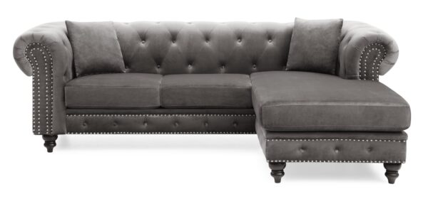 Nola - Sofa Chaise - Dark Gray