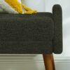 Modern Living Room Bench With Looped Yarn Fabric And Rubber Wooden Legs - Green - Image 7