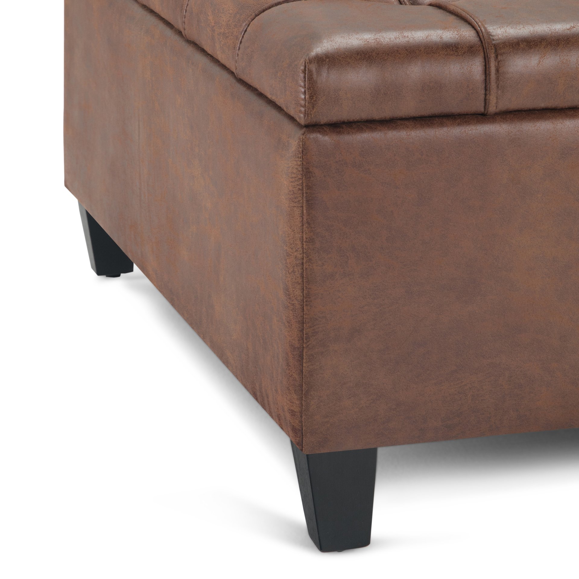 Harrison - Coffee Table Storage Ottoman - Distressed Umber Brown - Image 6