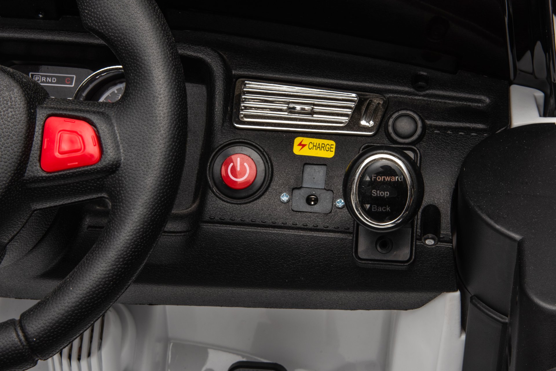 12V7A 30W*2 Four-Wheel Drive Leather Seat One Button Start, Forward And Backward, High And Low Speed, Music, Front Light, Power Display, Two Doors Can Open, 2.4G R / C, Seat Belt Four Wheel Absorber - White / Black - Image 24