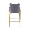 Velvet Fabric Counter Height Bar Stools (Set of 2) With Legs And Footrests, 28.75" - Gray - Image 13