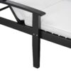 Jason - Chaise Lounge Adjustable Acacia Wood Outdoor Furniture - Black White - Image 8