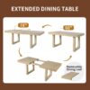 7 Pieces Extendable Dining Table Set, Farmhouse Extendable Table With Move Leaf, Rustic Wooden Kitchen Table And 6 Pieces Upholstered Chairs, Expanding Dining Room Table Set - Natural - Image 8