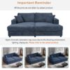 Oversized Loveseat Chaise Lounge Sectional Sofa Bed Corduroy Sleeper Sofa With 2 USB Ports, 2 Cup Holders And 2 Throw Pillows For Living Room And Bedroom - Blue - Image 8
