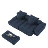 Modern Oversized Modular Sectional Sofa With 2 Chaise Lounge And 2 Armrest, Sparkling Chenille Fabric Soft Cushion Sofa With 4 Pillows, 4 Pieces Diy Combination Tufted Sofa, No Assembly Required - Blue - Image 19