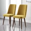 Katie - Mid-Century Modern Dining Chair (Set of 2) - Yellow - Image 2