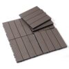 Wood Plastic Composite Deck Tiles (Set of 20), Sustainable Composite Decking Resist Rust, Water, Weather, Easy To Diy & Maintain, Ideal For Patios, Balconies, Rooftops - Light Coffee - Image 12