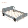 Full Size Car Shaped Platform Bed With Wheels - Gray - Image 10