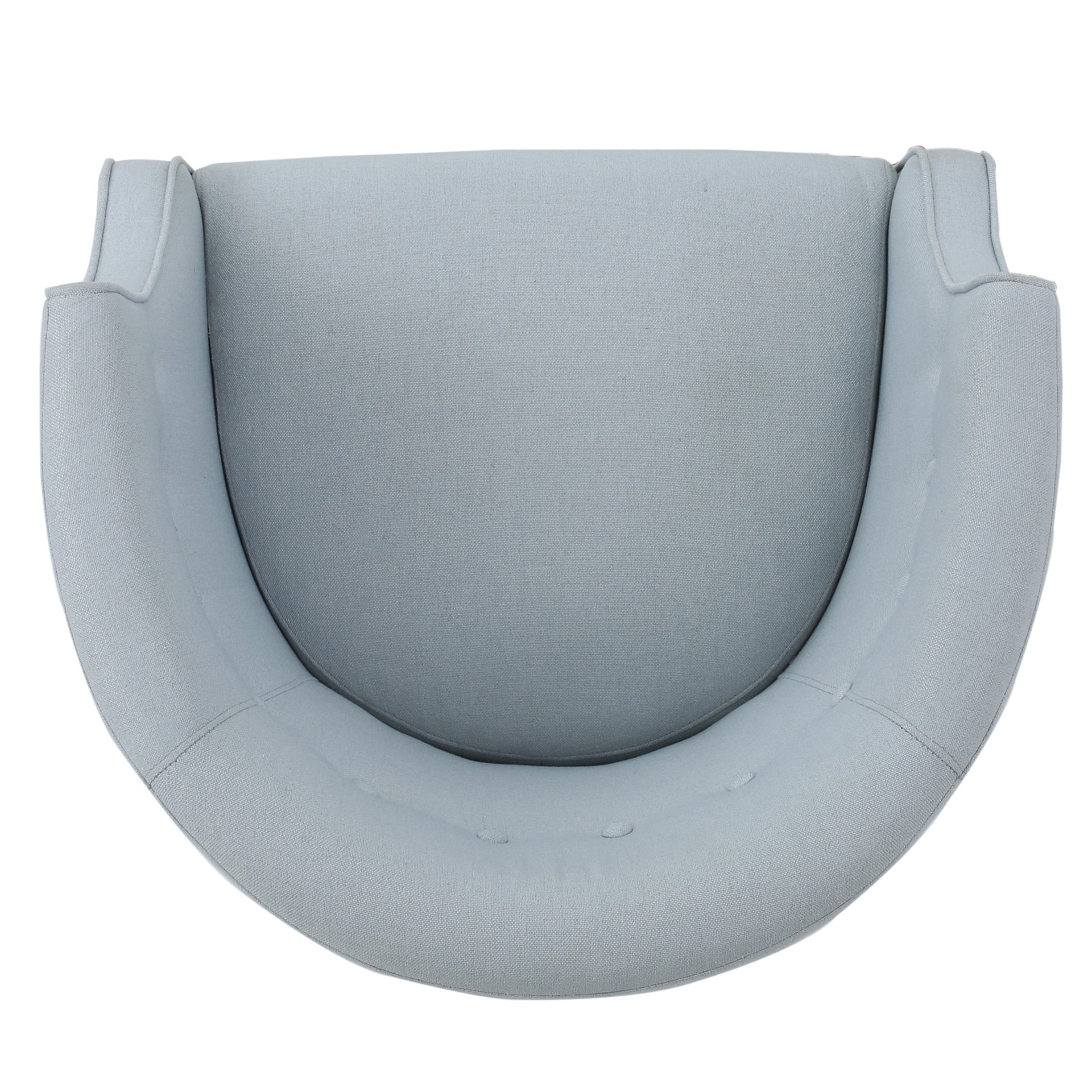 Elegant Upholstered Club Chair With Button Tufting - Light Blue - Image 10