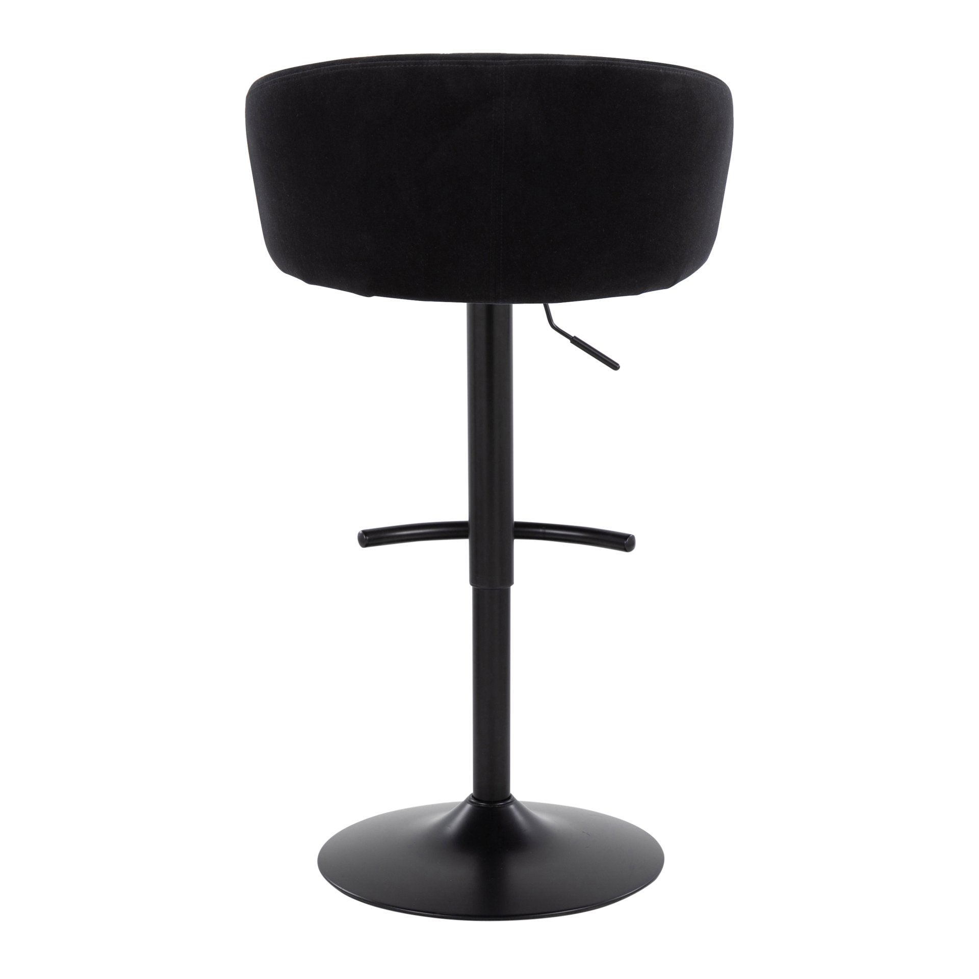 Claire - Contemporary Adjustable Barstool With Swivel With Rounded T Footrest (Set of 2) - Black - Image 5