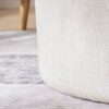 Classic 2 Piece Round Chenille Storage Ottoman Set With Drum Shaped Stool And Desktop Panel - Beige - Image 9
