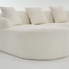 Compression Sofa: Combining Chaise Longue With 3 Seater, Wood Grain Chenille Fabric, Full Sponge Compression Sofa, Combined Sofa With 4 Pillows For Living / Home Furniture / Apartment - White - Image 16