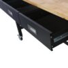60" Work Bench, Workbench With Drawer Storage, Heavy Duty Bamboo Wood Work Table With Wheels For Garage Home Office - Black / Light Brown - Image 10