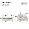 Oversized Chaise Lounge Indoor Single Sofa Bed With Wide Seat, Upholstered Lazy Sleeper Armchair With Movable Ottoman Reading Couch Set - Beige - Image 7