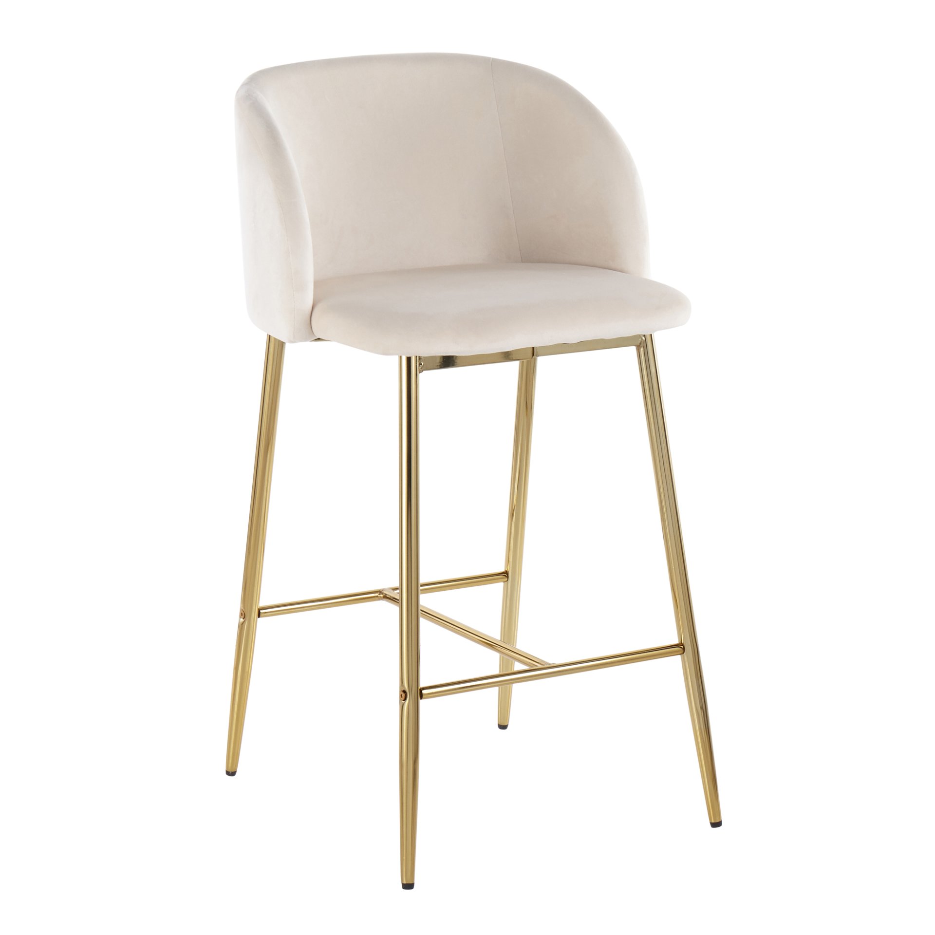 Fran - Contemporary Counter Stool (Set of 2) - Gold / Cream - Image 2