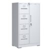 Metal Storage Vertical Filing Cabinet With Lock, 4 Drawers, 1 Door, Steel Construction, School / Office Use - Brushed Nickel - Image 4