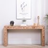 Rustic Wood Console Table With Natural Log Accents, Entryway Table, Narrow Sofa Table, Hallway Accent Table, Modern Farmhouse Style - Natural - Image 4