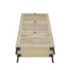 Modern Freestanding Rattan 3 Door Shoe Rack Storage Cabinet For Entryway - Natural Particle Board - Image 17