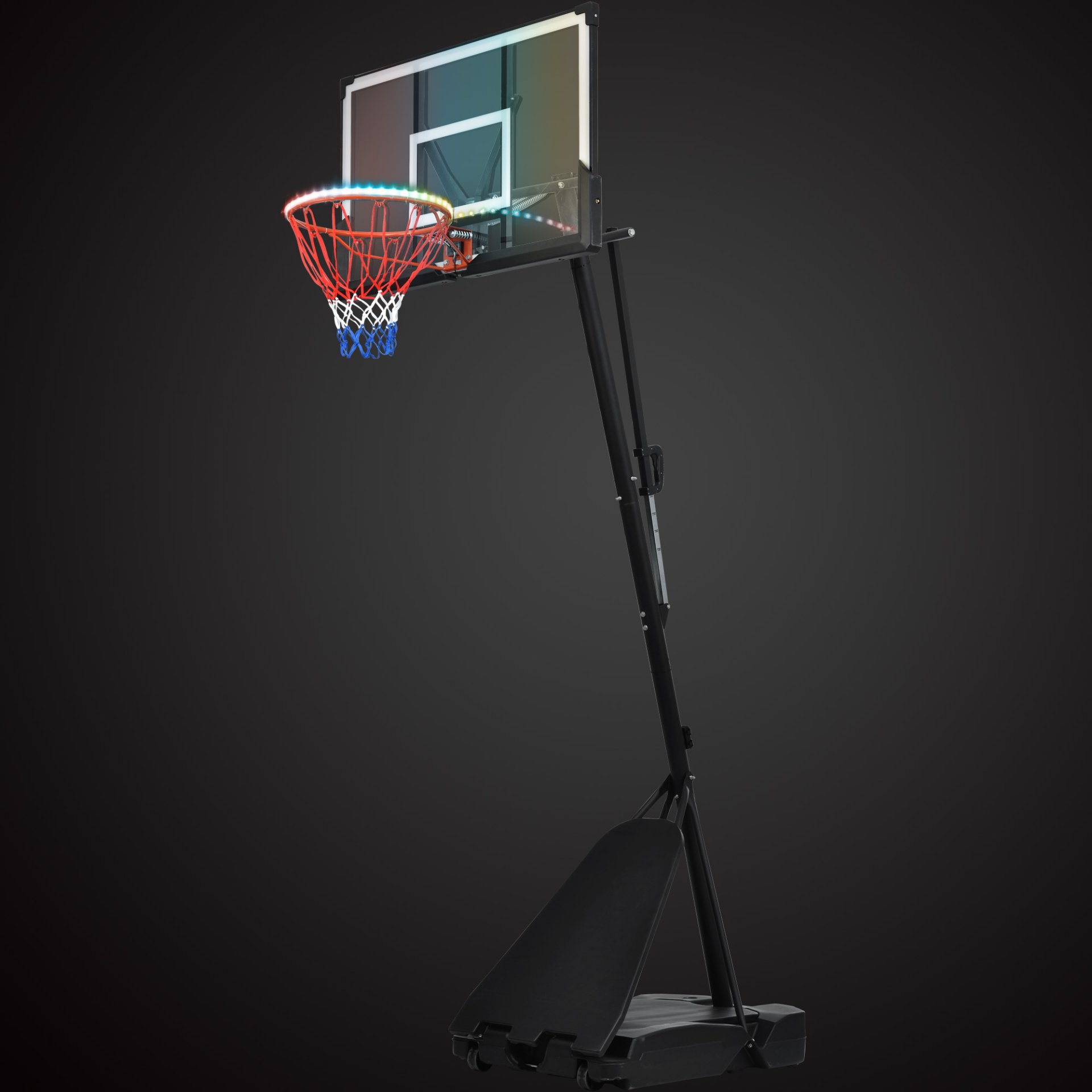 Portable Basketball Hoop Basketball System 8-10Ft Height Adjustable For Youth Adults LED Basketball Hoop Lights, Colorful Lights, Waterproof, Super Bright To Play At Night Outdoors, Good Gift For Kids - Black - Image 15