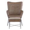 Izzy - Industrial Lounge Chair / Ottoman Set - Black / Espresso - Image 5