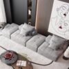 Modern Oversized Modular Sectional Sofa With 2 Ottoman And 2 Seat, Sparkling Chenille Fabric Soft Cushion Sofa With 4 Pillows, 4 Pieces Diy Combination Tufted Sofa, No Assembly Required - Gray - Image 12