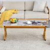 Coffee Table With A Natural And Smooth Marble Pattern On The Surface - Gold - Image 5