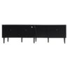 Rattan TV Stand With 3 Cabinets & 2 Drawers, Rattan-Inspired Media Console Table For Tvs Up To 80'', LED Light Entertainment Center, TV Cabinet For Living Room - Black - Image 15