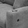 Oversized Corduroy Sectional Sofa, L Shaped Cloud Couch With USB Charging Port, Cup Holder, Deep Seat Sofa Bed With Chaise, Comfy Indoor Furniture - Gray - Image 10