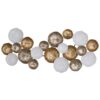 Metal Contemporary Wall Decor Accent, Large Hanging Sculpture For Bedroom Entryway Living Room - Golden / White - Image 2
