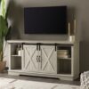 Farmhouse Sliding X Barn Door 58" TV Stand For 65" TVs - Stone Gray - Image 5