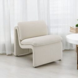 Jaeda - Innovative EleganceAccent Chair In Curved Shape - Beige