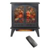 3D Flame Electric Infrared Quartz Fireplace Stove With Remote Control - Antique Black - Image 4