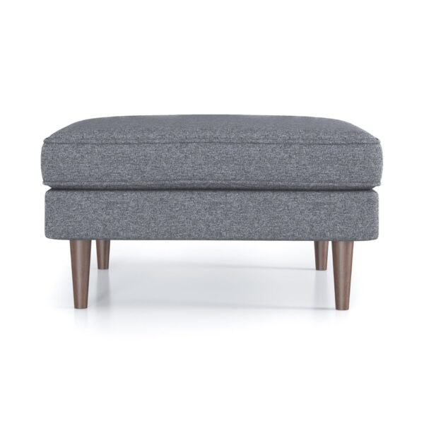 Amber - Square Upholstered Ottoman - Dark Gray / Gray