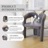 Contemporary Designed Teddy Velvet Upholstered Accent / Dining Chair With Armrest Teddy Fabric, (Set of 2) - Gray - Image 6