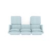 Elegant 3 Seater Sofa With Ottomans And Lumbar Pillow High Resilience Sponge Wooden Base - Sky Blue - Image 21