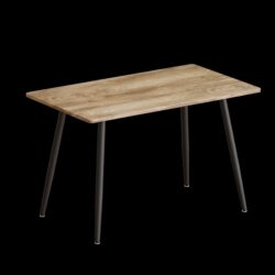 Modern Minimalist 47" Wood Dining Table With Metal Legs For 4 - Wood