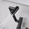 Modern Brass Bathroom Sink Faucet With Spray Function, Temperature Display & 360 Degree Rotary - Matte Black - Image 8