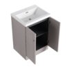 Modern Style Freestanding Bathroom Vanity With White Resin Sink & Soft Close Cabinet Doors - Khaki - Image 15