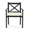 Outdoor Dining Chair Set With Water Resistant Cushions - Black / Ivory - Image 6