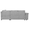 L Shaped Couch With Pull Out Bed And Storage Sectional Sleeper Sofa With Hidden Storage, Wide Armrest With Storage, For Living Room, Apartment, Bedroom, Office - Light Gray - Image 9