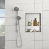 21" X 17" Stainless Steel Shower Niche Double Shelf - Brushed Nickel - Image 4