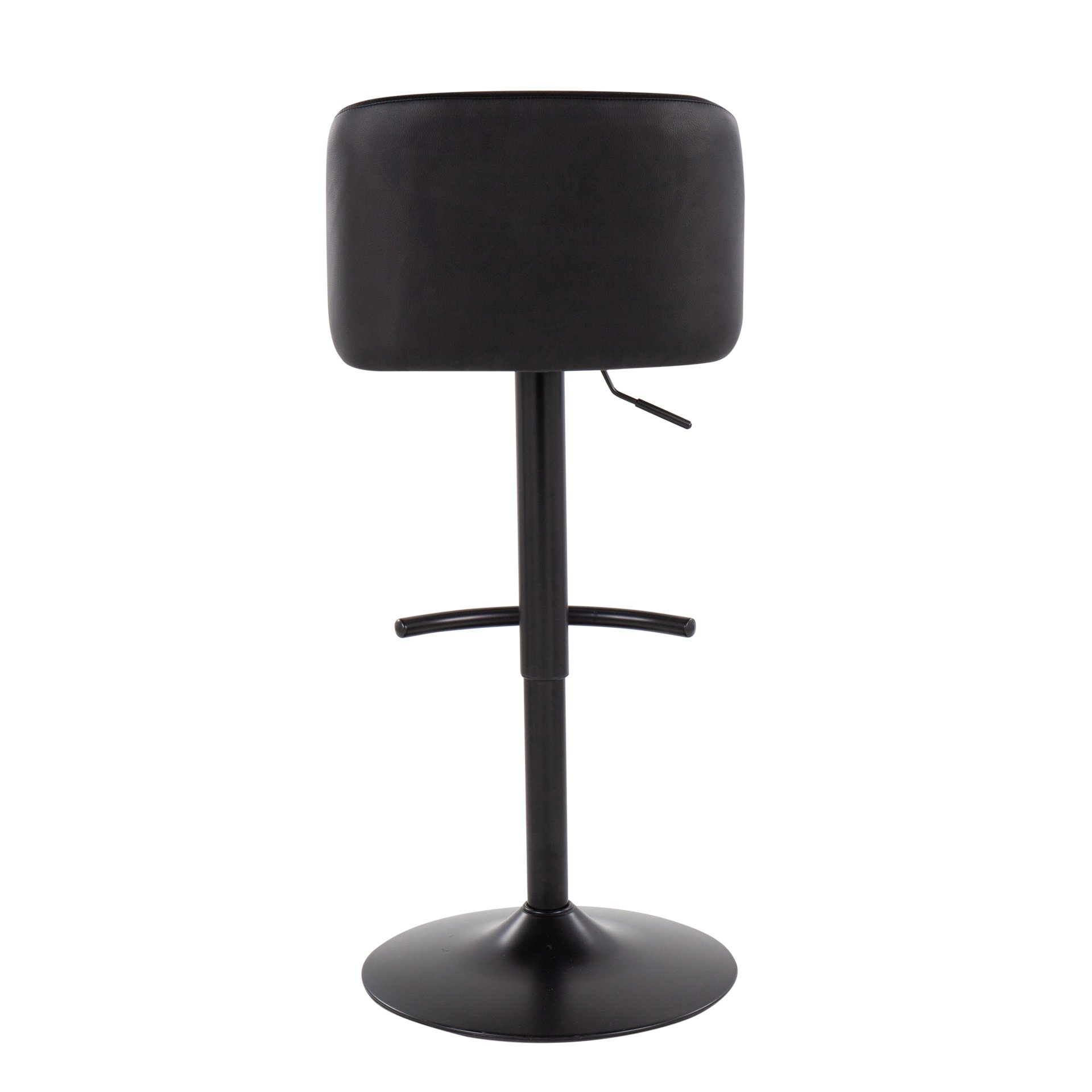Toriano - Contemporary Adjustable Bar Stool With Rounded T Footrest (Set of 2) - Black - Image 5