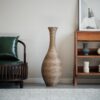 Tall Artificial Rattan Floor Vase In Elegant Statement Piece For Living Room Decor, Entryway, Or Hallway Versatile Home Accent For Dried Or Silk Floral Arrangements - Beige / Gray - Image 22