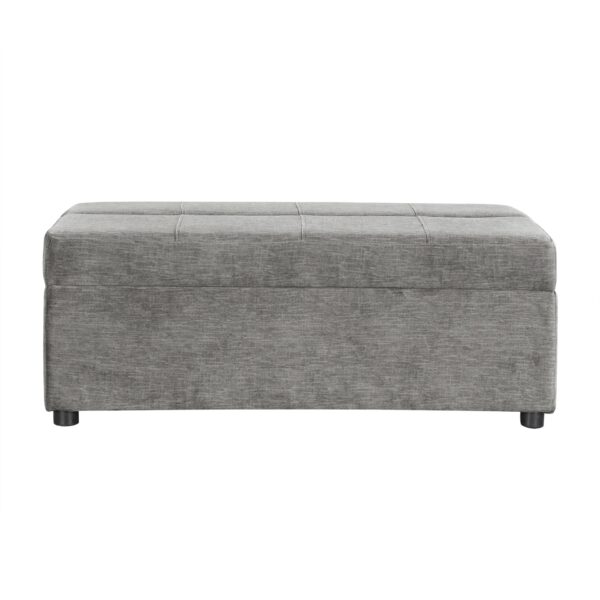 Twin Size Folding Ottoman Sleeper Bed With Convertible Mattress - Dark Gray