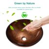 Artistic Vessel Bathroom Sink With Pop Up Drain - Brown - Image 4