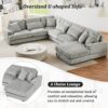 Oversized Sectional Sofa U - Shaped Sofa Couch Modern Sofa Upholstered In Soft Corduroy With A Chaise Lounge For Living Room - Gray - Image 5