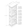 Curio Cabinet Lighted Curio Diapaly Cabinet With Adjustable Shelves And Mirrored Back Panel, Tempered Glass Doors (6 Tier), (E26 Light Bulb Not Included) - Walnut - Image 3